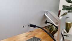 Studio Display on wooden desk