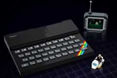The ZX Spectrum lego model with extra monitor and figure