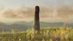 artist impression of an unknown lifeform in a field