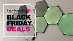 Nanoleaf Shapes Ultra Black behind a label reading Black friday deals