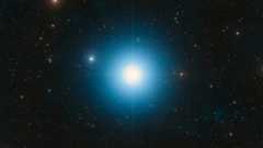 An illustration of a blue glowing star representing formalhaut. 