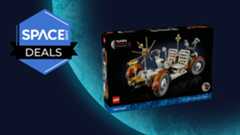 The Lego Technic NASA Apollo Lunar Roving Vehicle on a Space.com deals backdrop