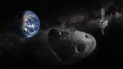 Artist's impression of the European Space Agency's Ramses (Rapid Apophis Mission for Space Safety) mission in action.