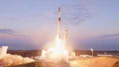 A SpaceX Falcon 9 rocket launches from California’s Vandenberg Space Force Base on Oct. 22, 2025.