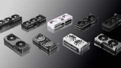 A selection of Nvidia RTX 5060 Ti graphics cards.