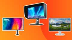 Three of the best monitors for photo editing on an orange background