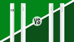 Apple Pencil 2 vs Apple Pencil 1 vs Apple Pencil USB-C vs Apple Pencil Pro all on a green background