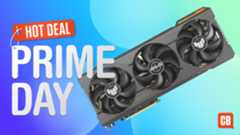 A graphics card next to text saying Prime Day hot deal