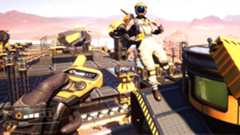 Satisfactory - two players co-op while standing at the top of a large factory contstruction