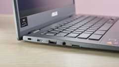 Close-up of Asus Chromebook CM14 ports on left side