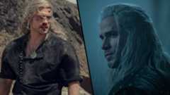 Henry Cavil and Liam Hemsworth as Geralt in The Witcher