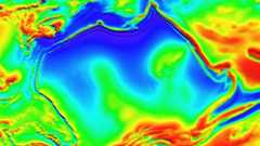 Magnetic map showing an anomaly in Australia's Northern Territory that is shaped like Australia.