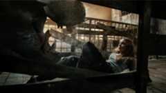 Sistina (Madison Davenport) cowering in front of a killer hippo