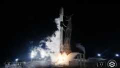 A SpaceX Falcon 9 rocket launches 28 Starlink satellites from Vandenberg Space Force Base in California on Oct. 7, 2025.