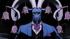 A minotaur plays cards.