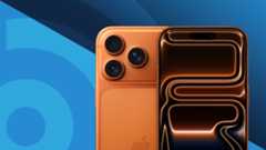 Apple iPhone 17 Pro in Cosmic Orange showing front and back with cameras on a blue TechRadar banner