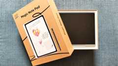 XPPen Magic Note Pad review; a box and tablet on a chair