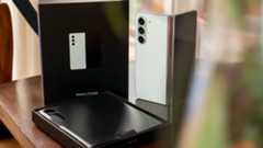 The Samsung Galaxy Z Fold 5 with its box