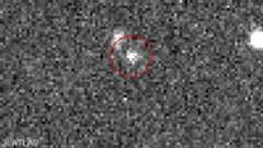 Looped video footage showing the location of the comet in a moving starscape
