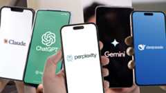 Phones with logos of all major chatbots