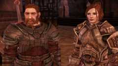 Two armored dwarves stand side by side