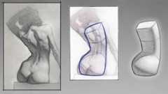 Images from an anatomy drawing tutorial