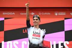 Juan Ayuso on stage at the Vuelta a España