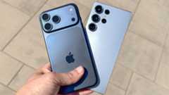 iPhone 17 Pro Max and Galaxy S25 Ultra held in the hand.