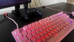 A closeup of the Secretlab Magnus Evo desk showcasing the metal back portion with cable anchors.