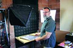 Image of a charcoal abstract character art in progress