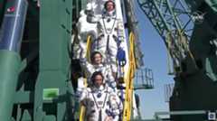 NASA TV still images from the pre-launch activities of the Soyuz MS-18 launch to the International Space Station on Oct. 5, 2021.