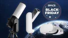 Black friday main image featuring unistellar, vaonis telescopes and meta quest 2 with black friday deal logo