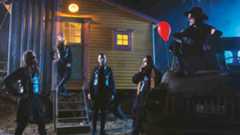 Avatar posing for a photograph in a forest