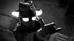Spider-Noir aiming his webshooter