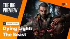 Dying Light The Beast hero image for GamesRadar+ Big Preview showing Kyle Cane ripping a zombie apart with his hands. 