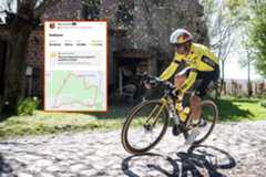Wout van Aert riding a sector of Paris-Roubaix