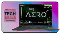 Tech Deals cover featuring a Gigabyte Aero X16 laptop computer