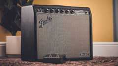 A Fender Princeton Reverb Tone Master amp with footswitch