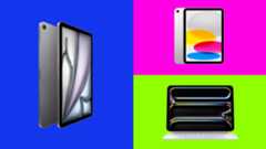 Black Friday iPad deals on M5 iPad Pro, M3 iPad Air and standard 2025 iPad on bright coloured backgrounds