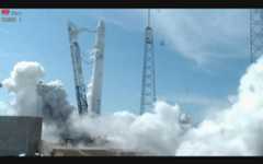 SpaceX conducted a static fire of its Falcon 9 rocket on April 30, 2012. During the test, the nine Merlin engines that power the rocket&#039;s first stage were ignited for two seconds.