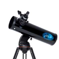 Celestron Astro Fi 130 telescope on a white background