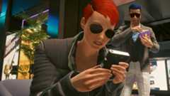 A person on a phone in the future