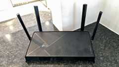 TP-Link Archer BE3600 on a kitchen counter