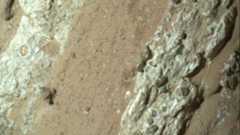 A closeup of "leopard spots" on Mars seen by the Perseverance rover.