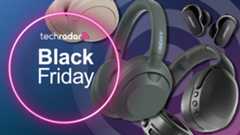 A selection of headphones and earbuds with TechRadar&#039;s &#039;Black Friday&#039; badge 