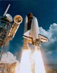The STS-51J mission was the first flight of the space shuttle Atlantis, which launched on Oct. 3, 1985 to deliver a communications satellite for the Department of Defense. Atlantis landed at Edwards Air Force Base in Calif. on Oct. 7, 1985 after a success