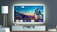 One of the best Google TVs on a wall in a living room setting