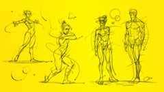 Sketches of the human body from a figure drawing tutorial 