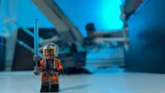 Lego Star Wars X-Wing Starfighter 75355-Rebel pilot Luke close up.