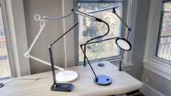 Selection of desk lamps on an office table